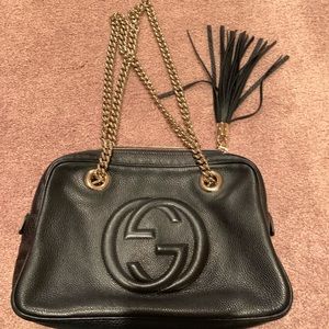 Gucci soho bag double chain strap shoulder bag